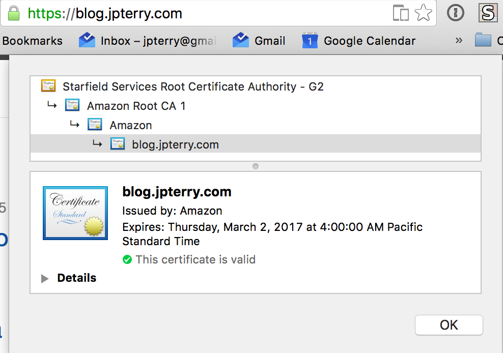certificate info